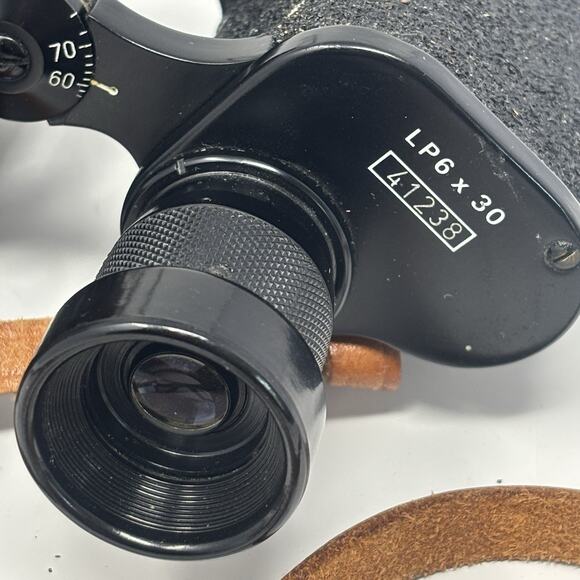 PZO Binoculars LP6x30 Vintage Poland Rare Army Militaria Cold War Leather Case - Picture 3 of 14